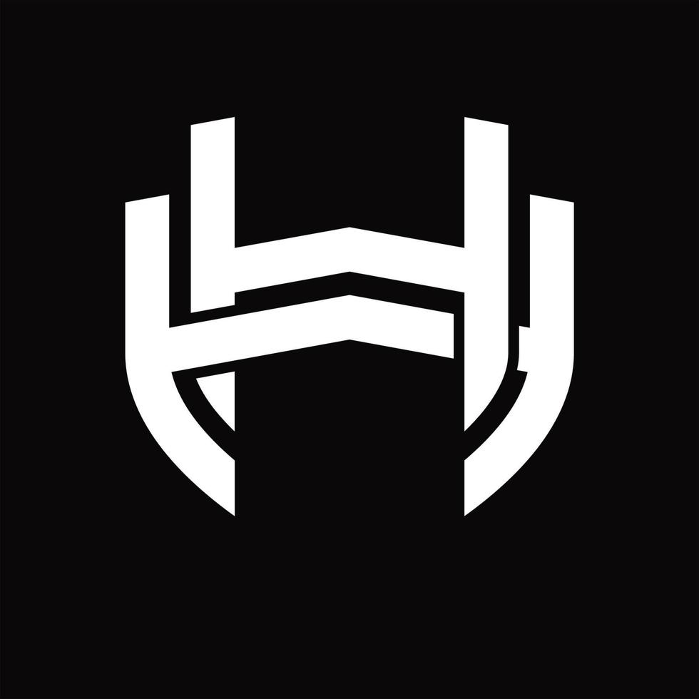 hh logo monogramme modèle de conception vintage vecteur