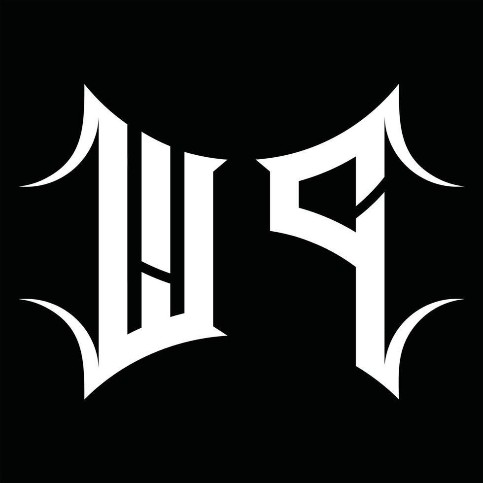 monogramme de logo wp avec modèle de conception de forme abstraite vecteur