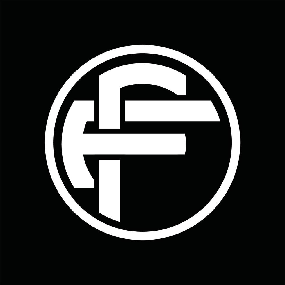 modèle de conception de monogramme logo ff vecteur
