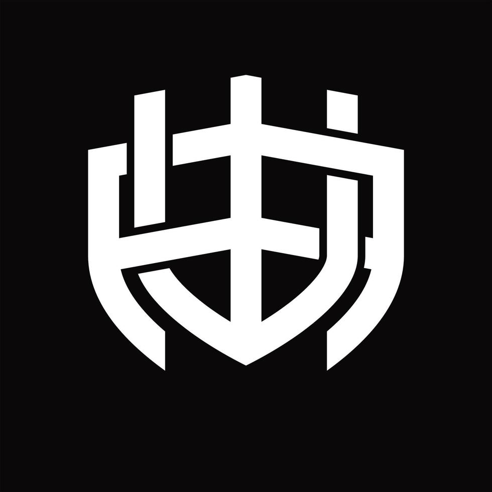 modèle de conception vintage monogramme logo wa vecteur