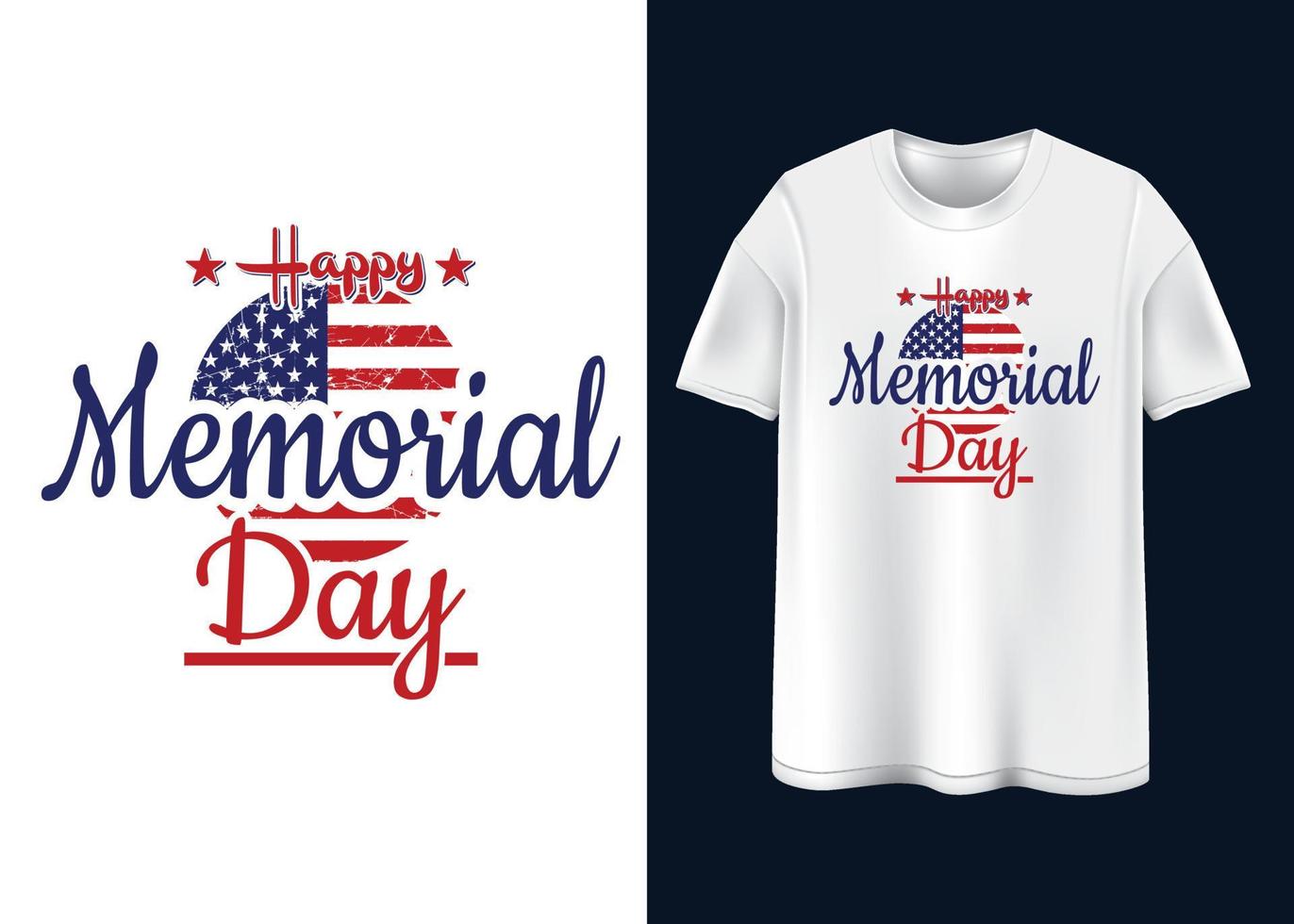 conception de t-shirt typographie happy memorial day vecteur