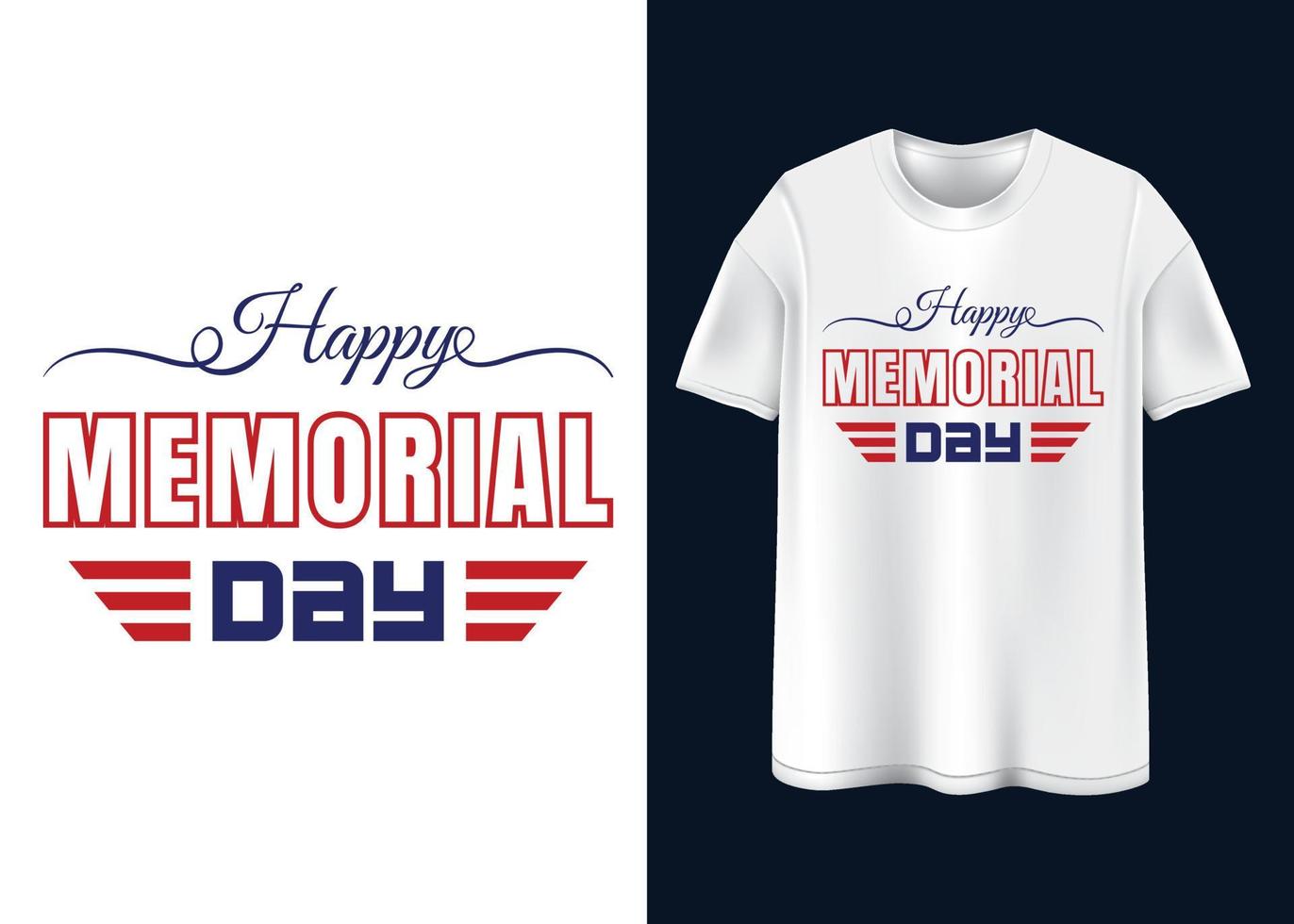 conception de t-shirt typographie happy memorial day vecteur