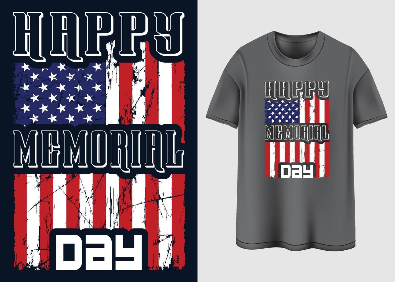 conception de t-shirt typographie happy memorial day vecteur