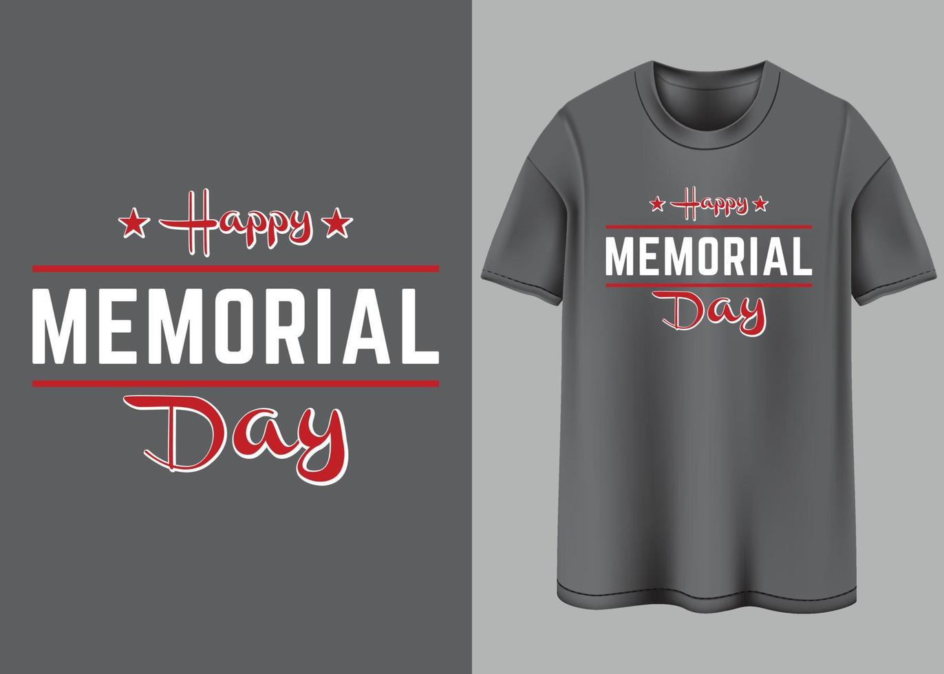 conception de t-shirt typographie happy memorial day vecteur