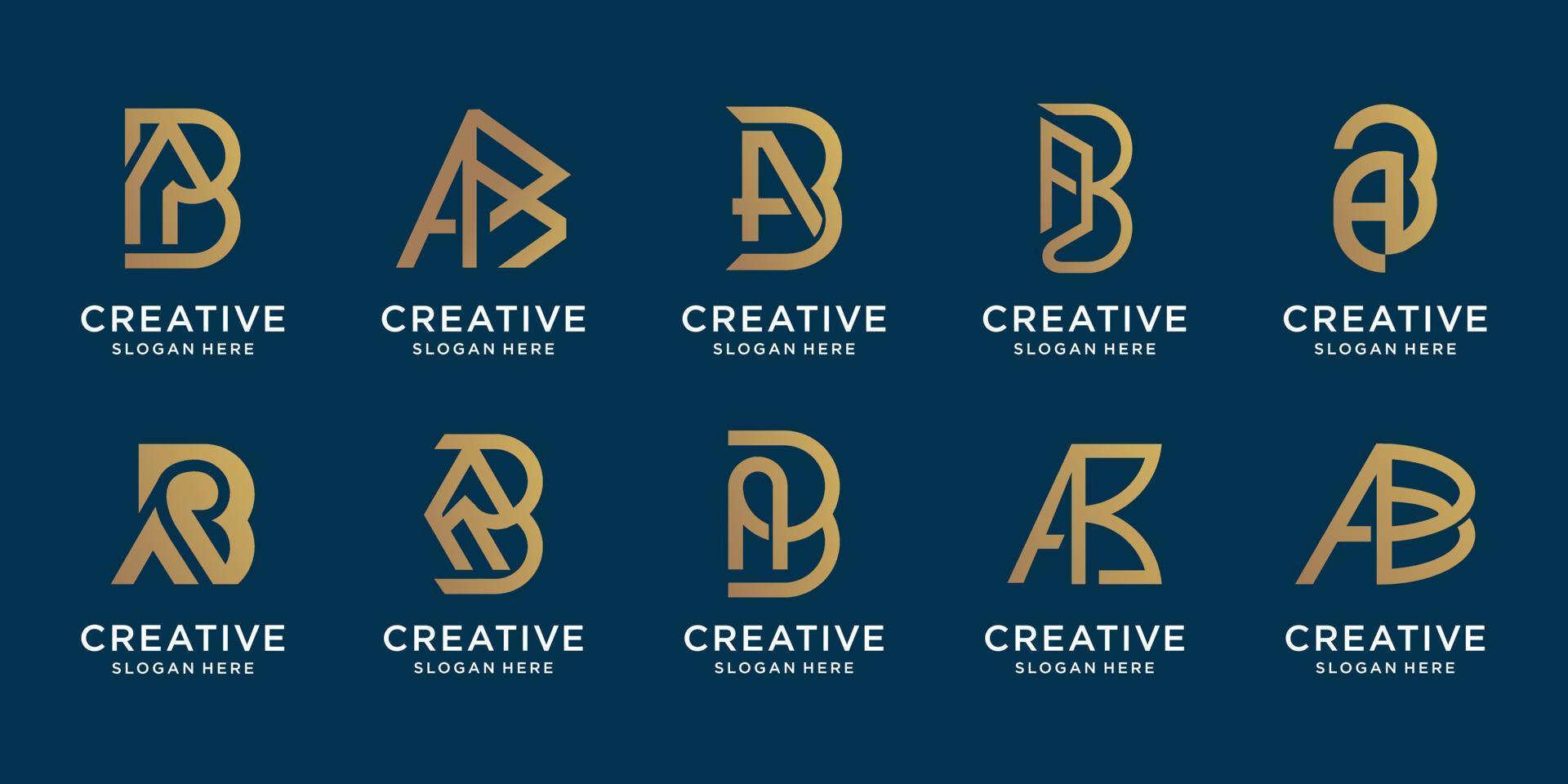 ensemble de lettres initiales créatives a et lettre b design bundle. création de logos pour votre entreprise. vecteur