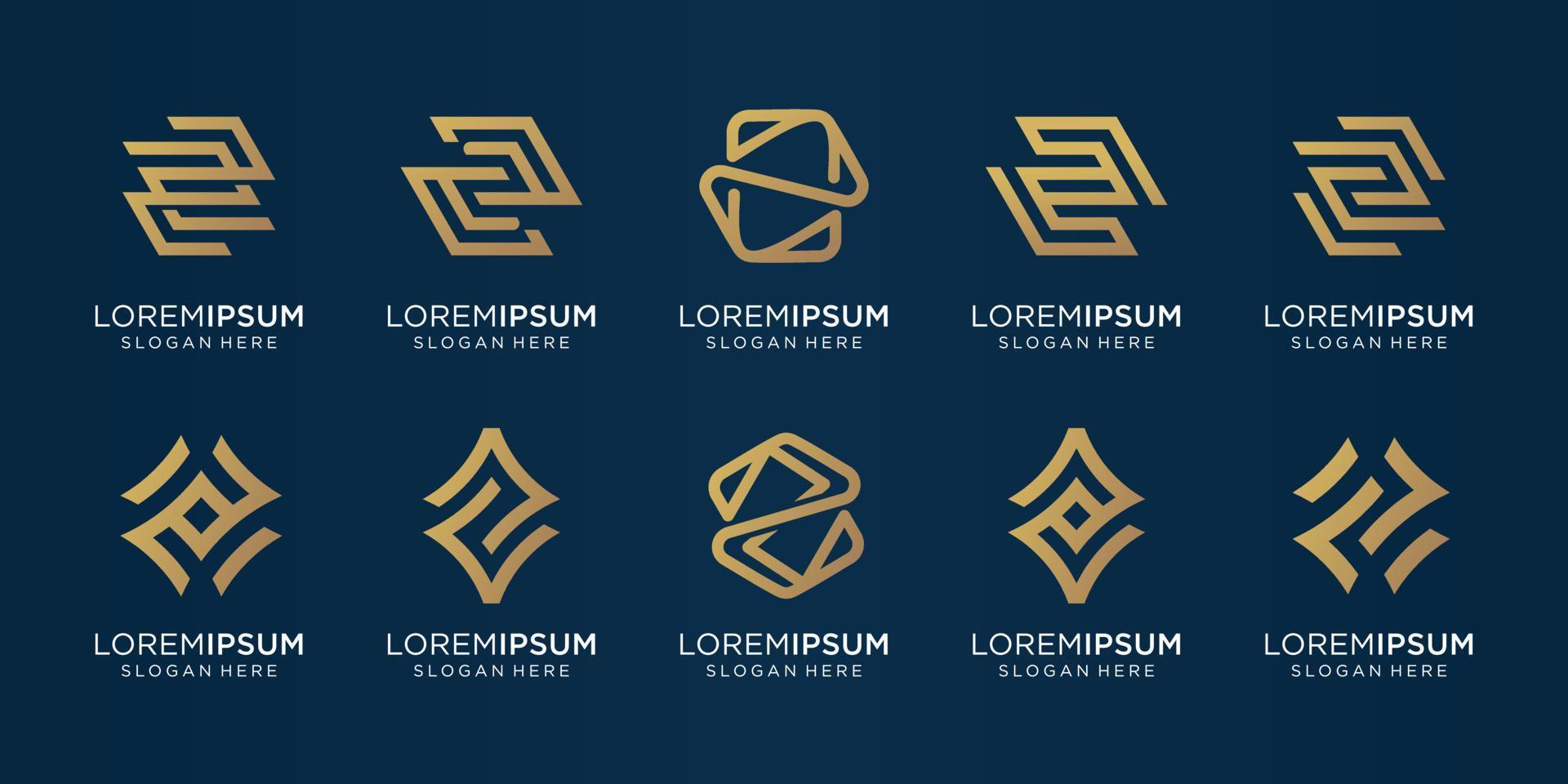 modèle de conception de collection de logo monogramme s. vecteur premium