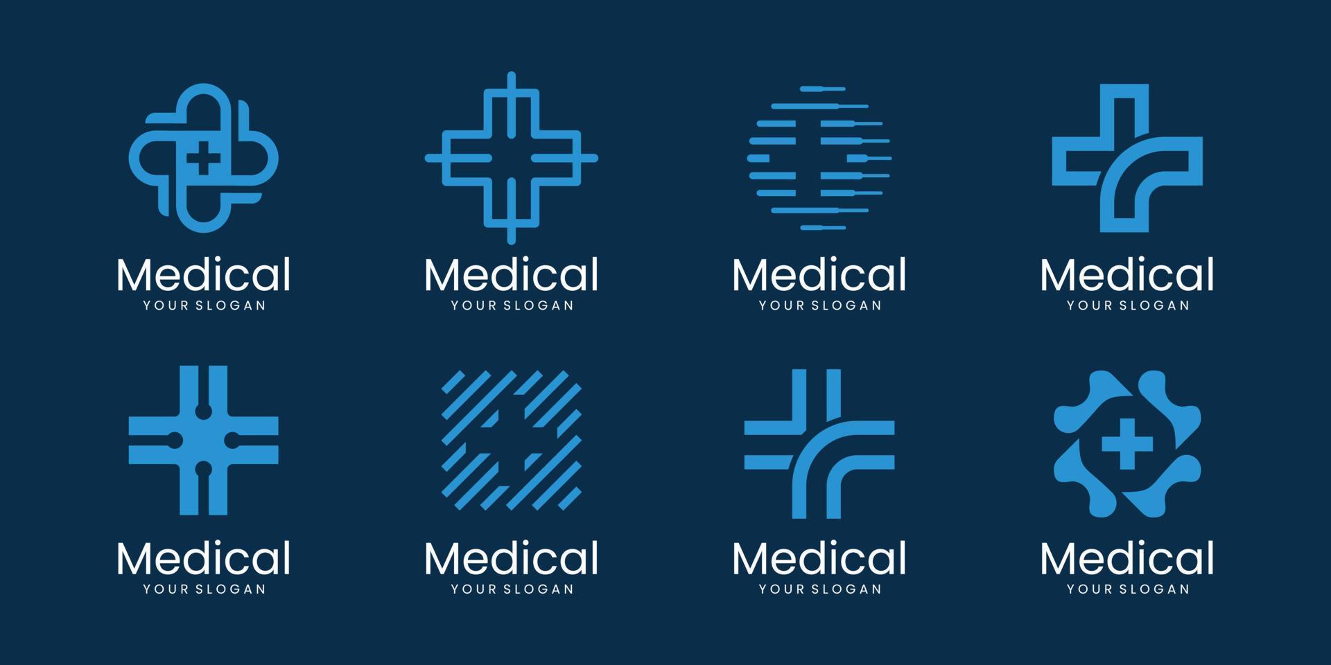 conception de croix de logo médical. vecteur