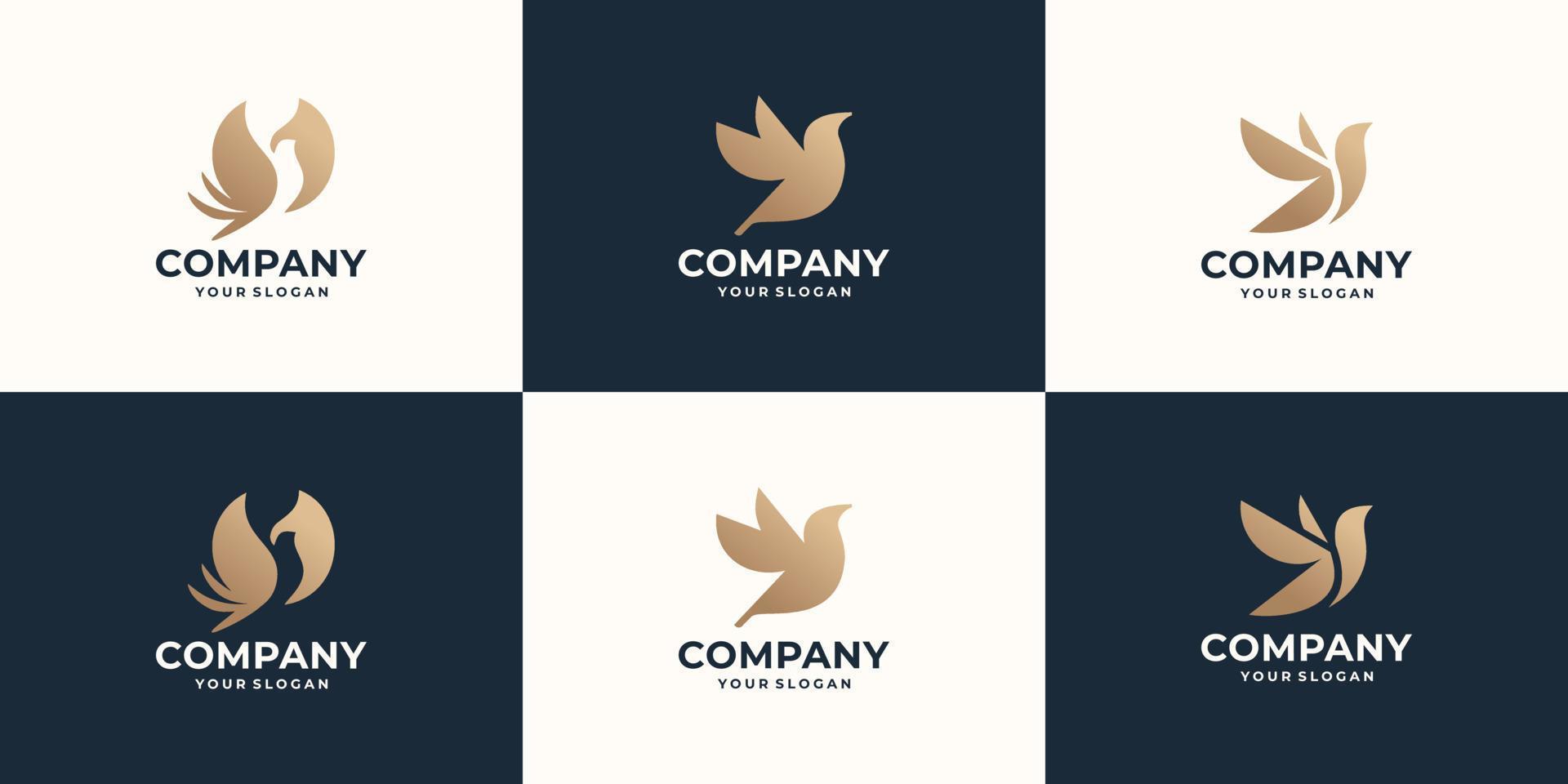 collection de conception de logo d'oiseau. ensemble de logo d'oiseau abstrait créatif moderne. vecteur premium