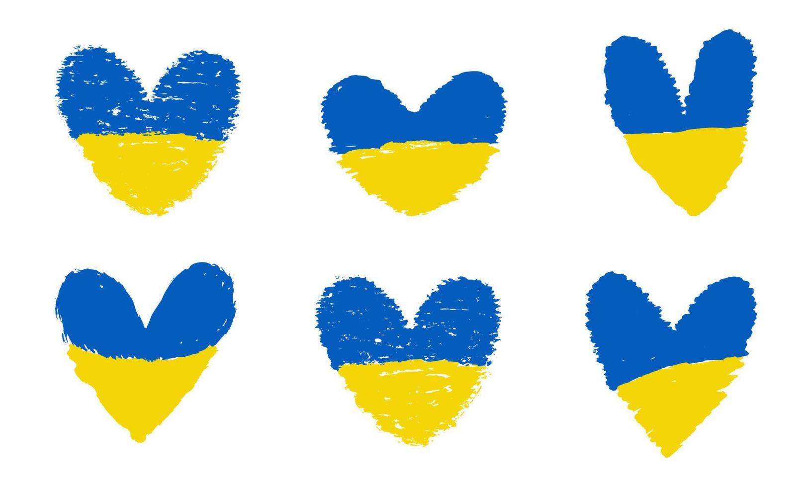 coeur aux couleurs du drapeau de l'ukraine vecteur