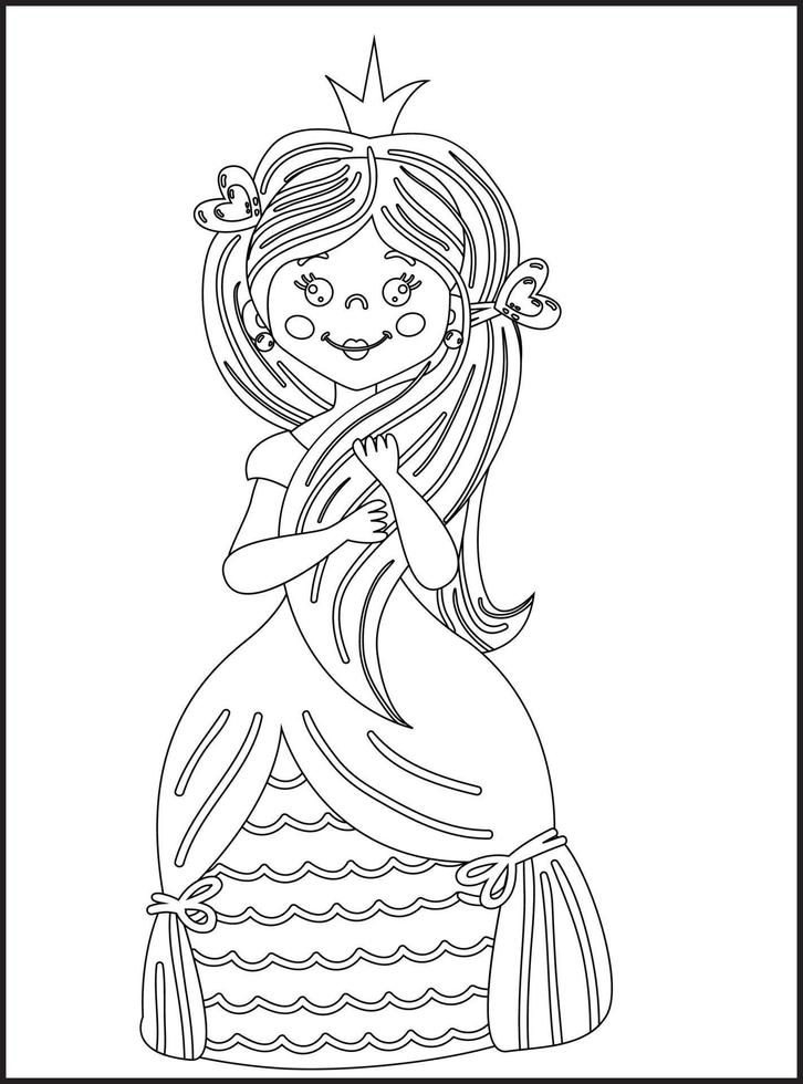 princesse coloriages vecteur