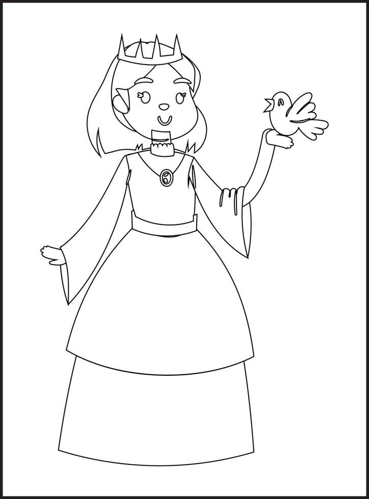 coloriages de princesse vecteur