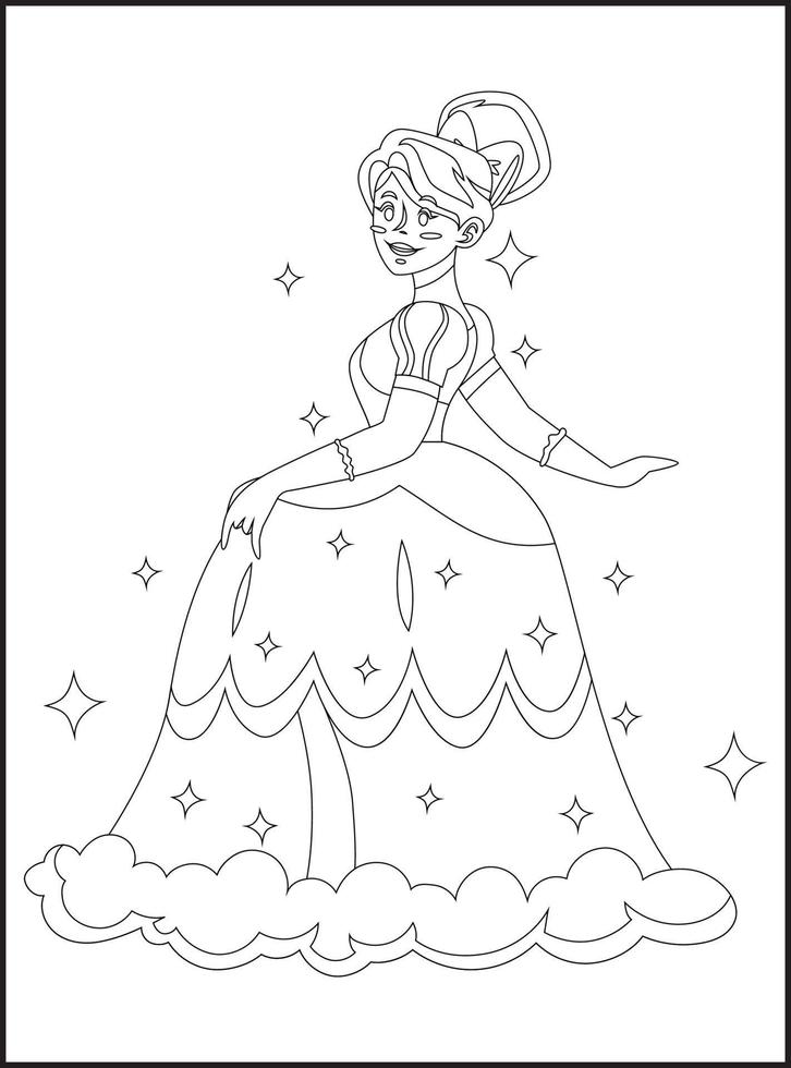 coloriages de princesse vecteur