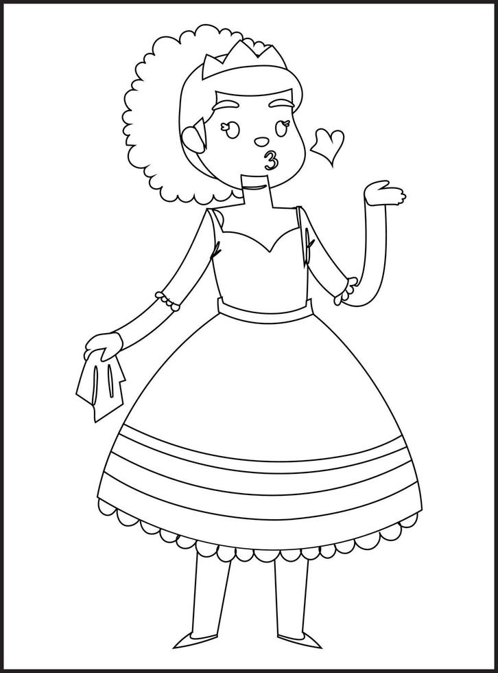 coloriages de princesse vecteur