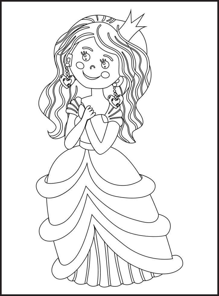 coloriages de princesse vecteur