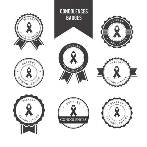 Vecteur de badges de condoléances