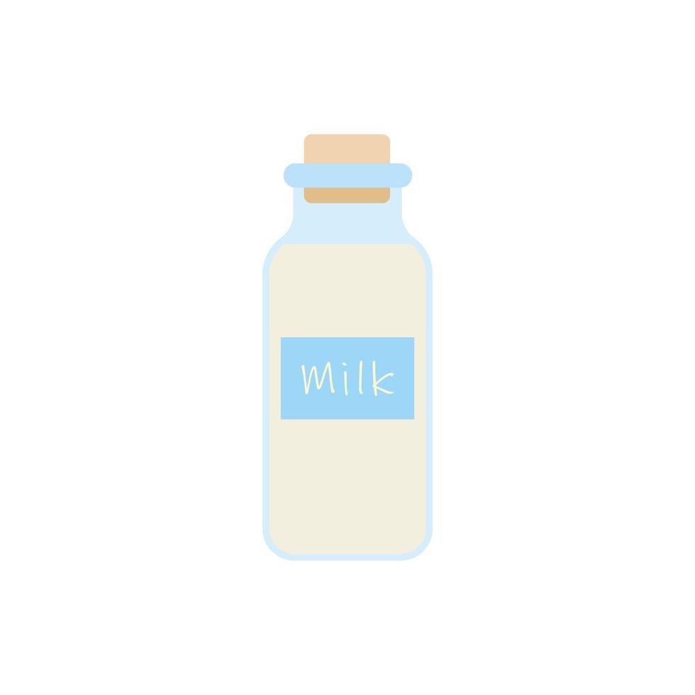 lait en bouteille. éléments pour la conception de produits laitiers, logo ferme, épicerie, aliments santé, etc. illustration vectorielle de conception plate. vecteur