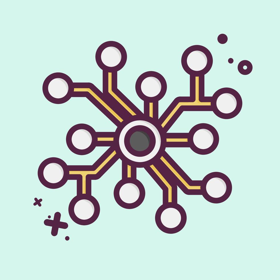 icône réseau de neurones. lié au symbole d'apprentissage automatique. style mbé. conception simple modifiable. simple illustration. icônes vectorielles simples vecteur