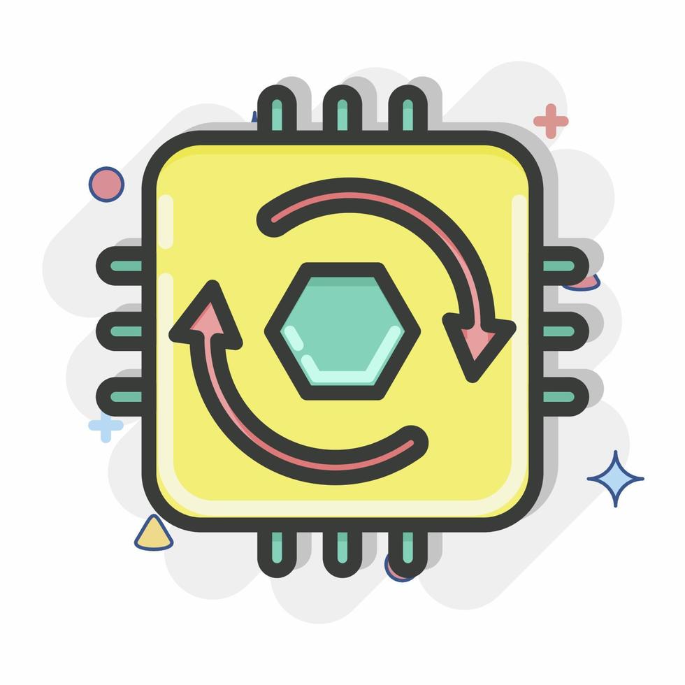 icône cohérence du cycle temporel. lié au symbole d'apprentissage automatique. style comique. conception simple modifiable. simple illustration. icônes vectorielles simples vecteur