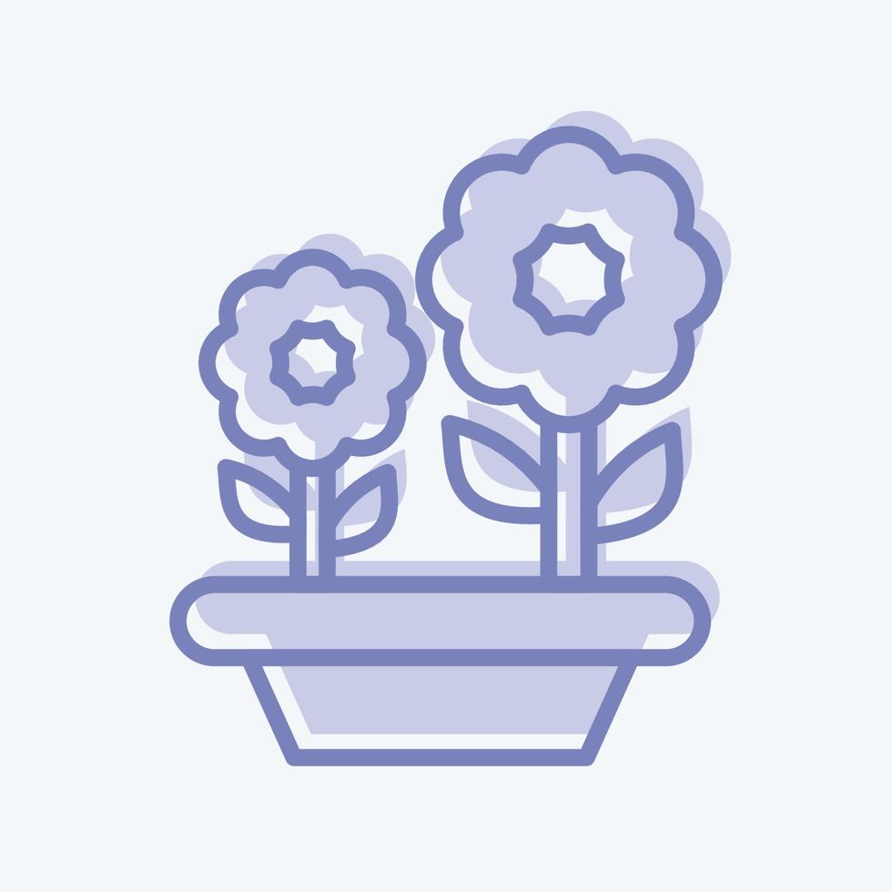 fleurs d'icônes. lié au symbole de la flore. style bicolore. simple illustration. plante. chêne. feuille. Rose vecteur