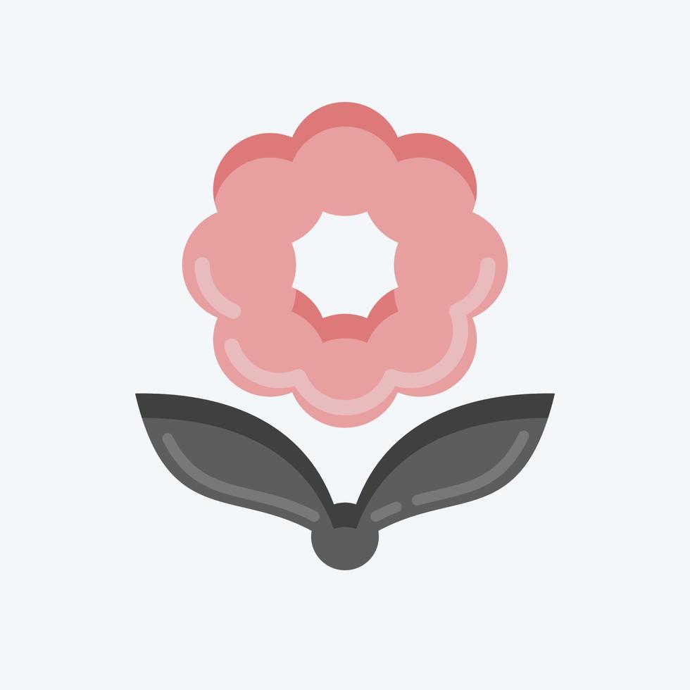 icône fleur. lié au symbole de la flore. style plat. simple illustration. plante. chêne. feuille. Rose vecteur