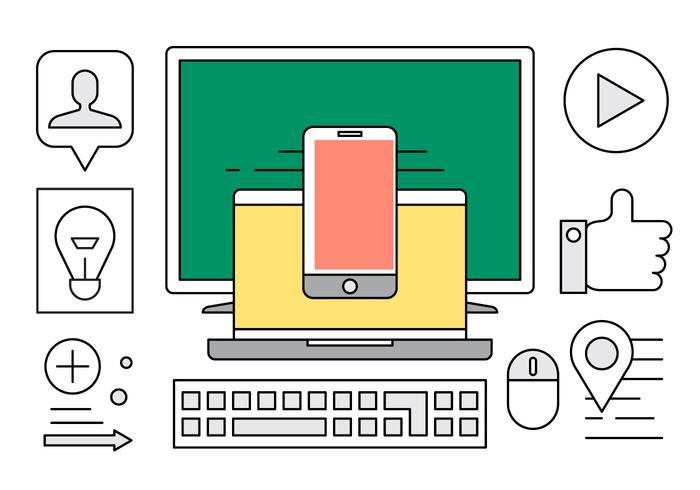 Icônes Web linéaires gratuits vecteur