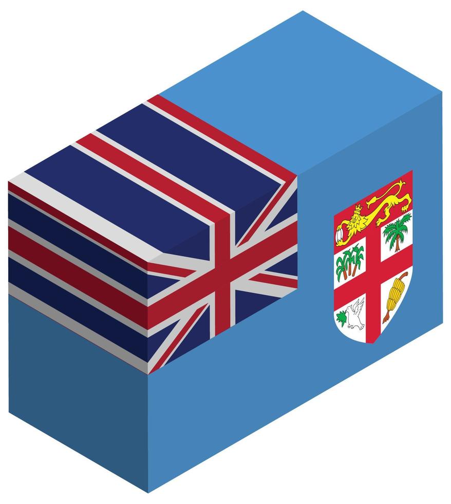 drapeau national des fidji - rendu 3d isométrique. vecteur