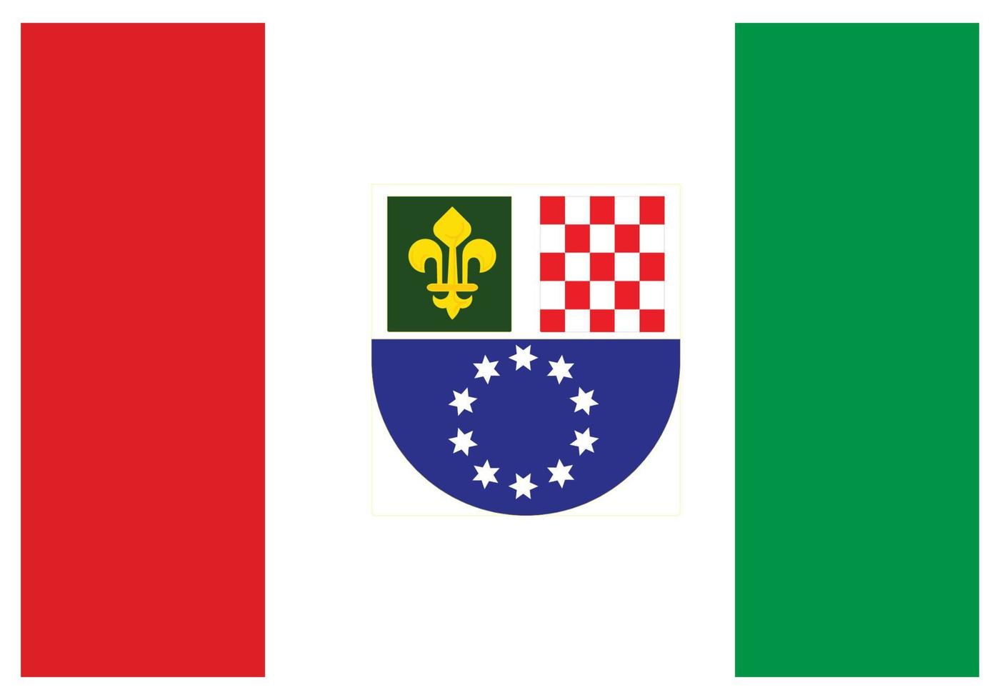 drapeau national de bosnie-herzégovine, fédération de - icône de couleur plate. vecteur