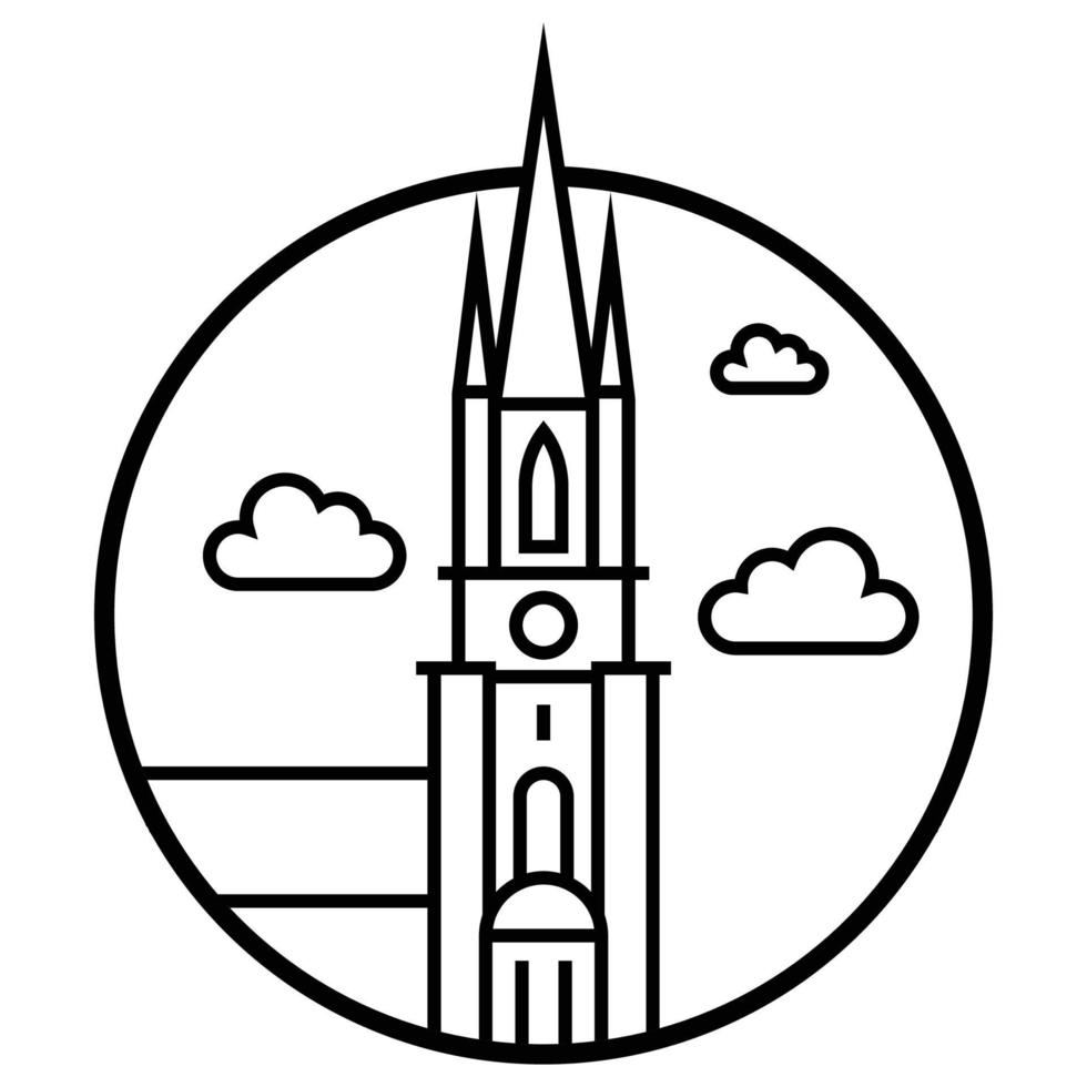 bâtiment de renommée mondiale - église de riddarholm vecteur