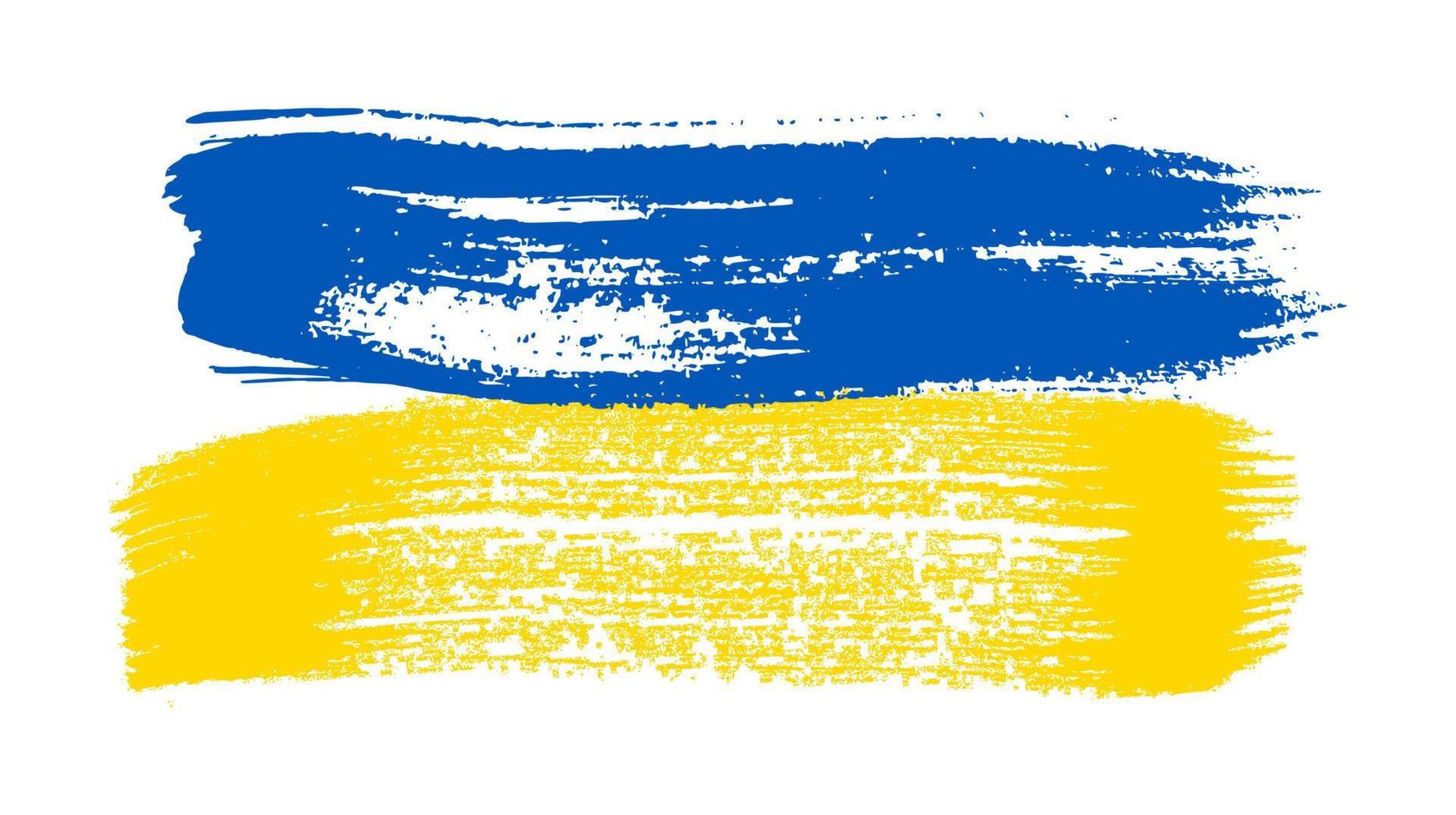 drapeau national ukrainien dans le style grunge. peint avec un drapeau de coup de pinceau de l'ukraine. illustration vectorielle vecteur