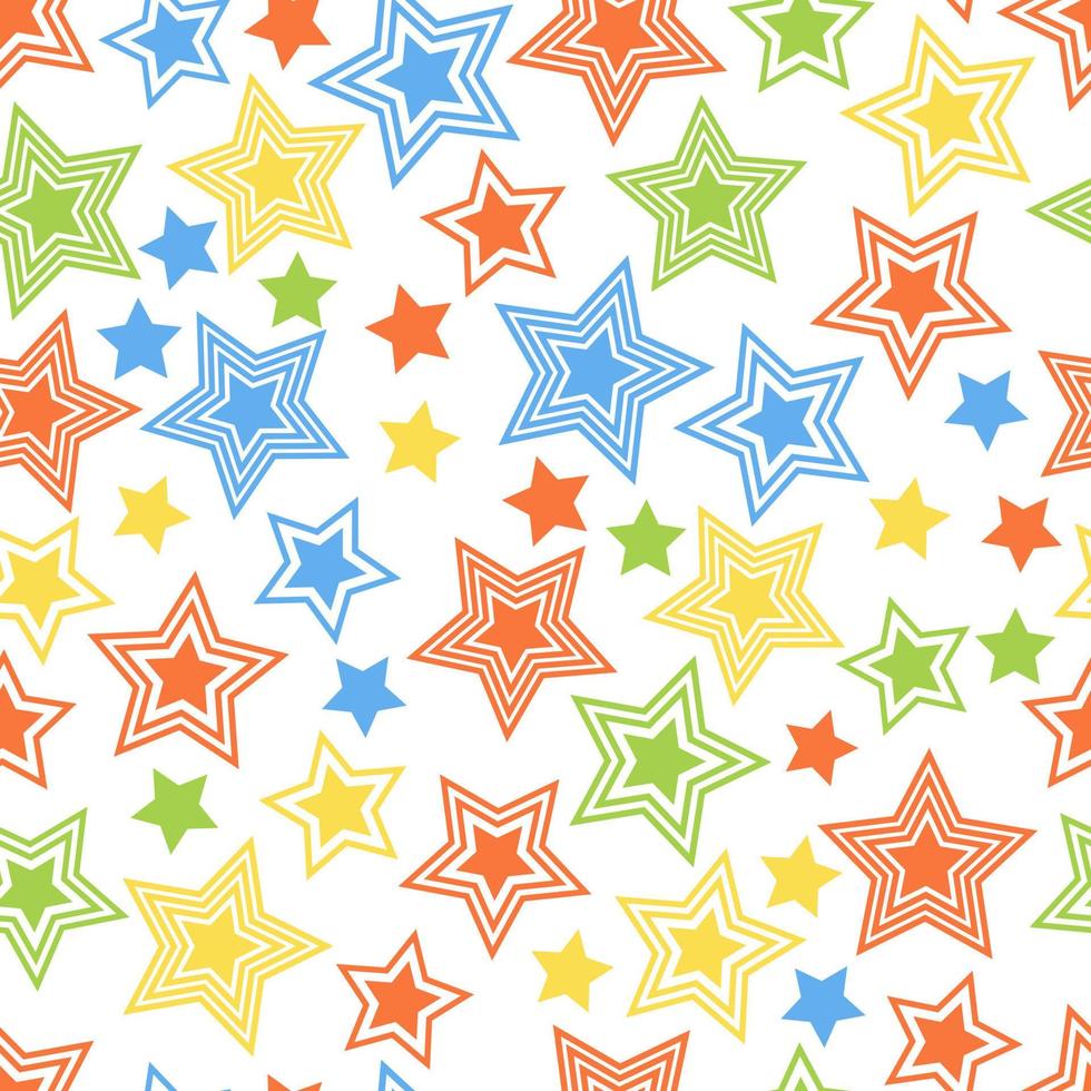 motif d'étoiles colorées sans soudure pour les tissus et les cartes postales. hipsters à la mode fond de couleur moderne. illustration vectorielle vecteur