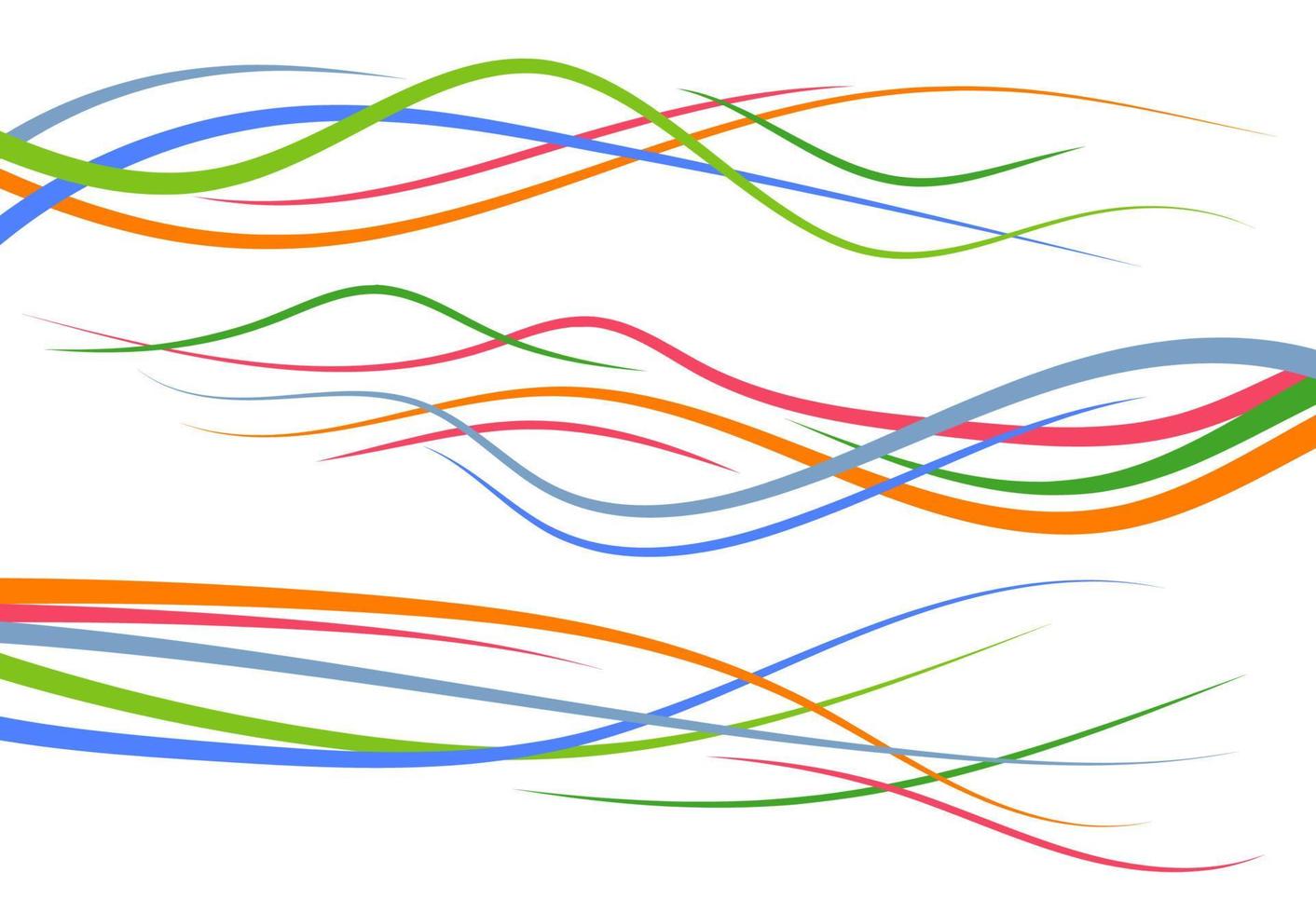ensemble de lignes courbes abstraites de couleur. élément de conception de vague. illustration vectorielle. vecteur