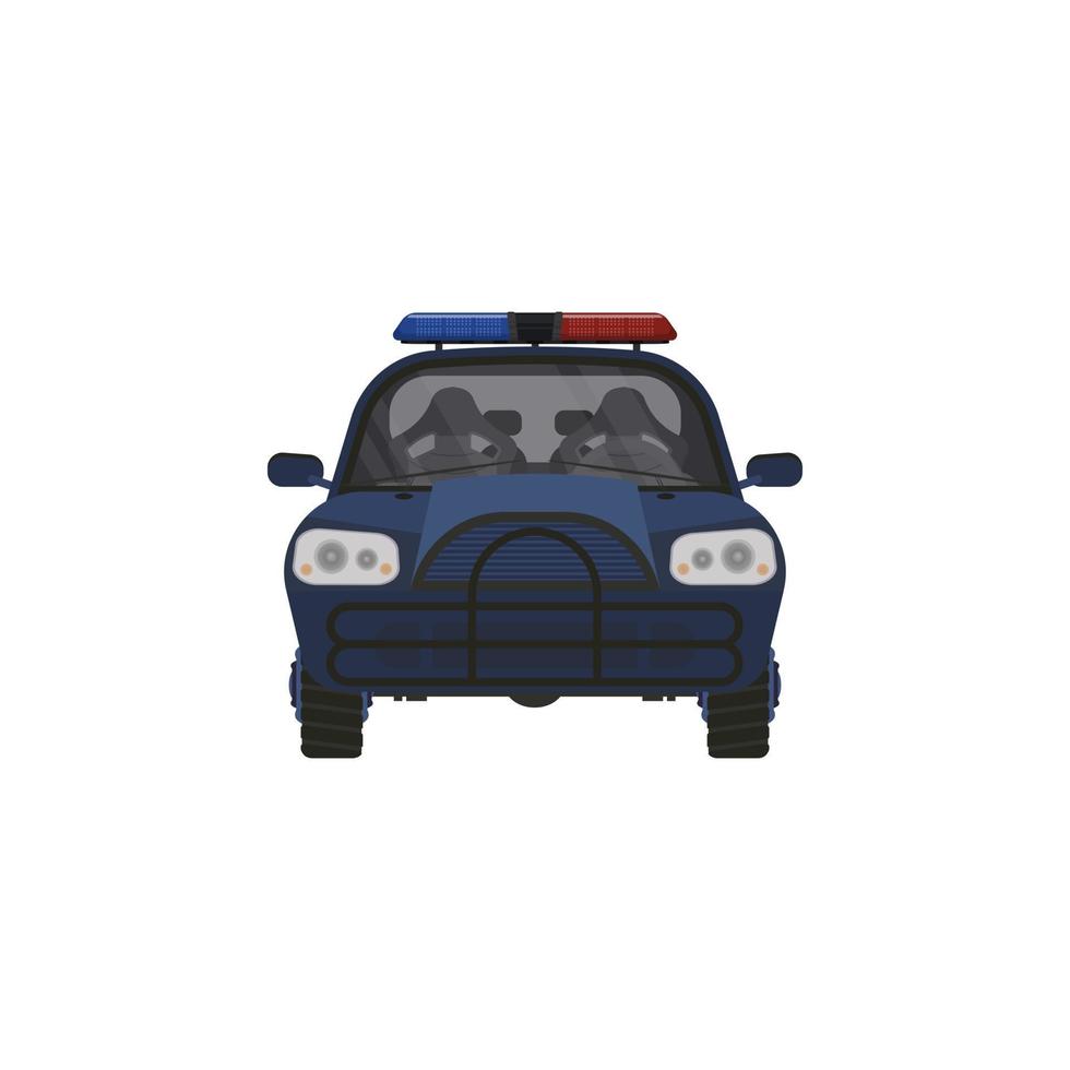 illustration vectorielle de voiture de police vide, auto de flic haute performance, patrouilles de croiseur de police urbaine, icône d'automobile d'urgence de sécurité avec feux clignotants, concept d'affiche moderne, autocollant isolé sur blanc vecteur