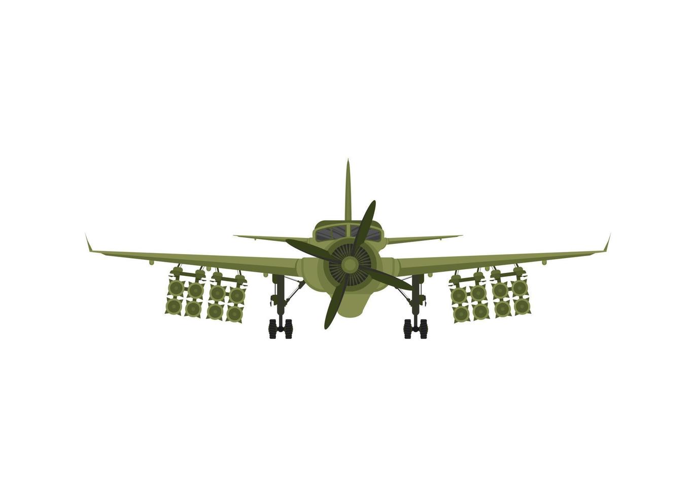 chasseur, avion militaire avec missiles à bord. illustration vectorielle vecteur