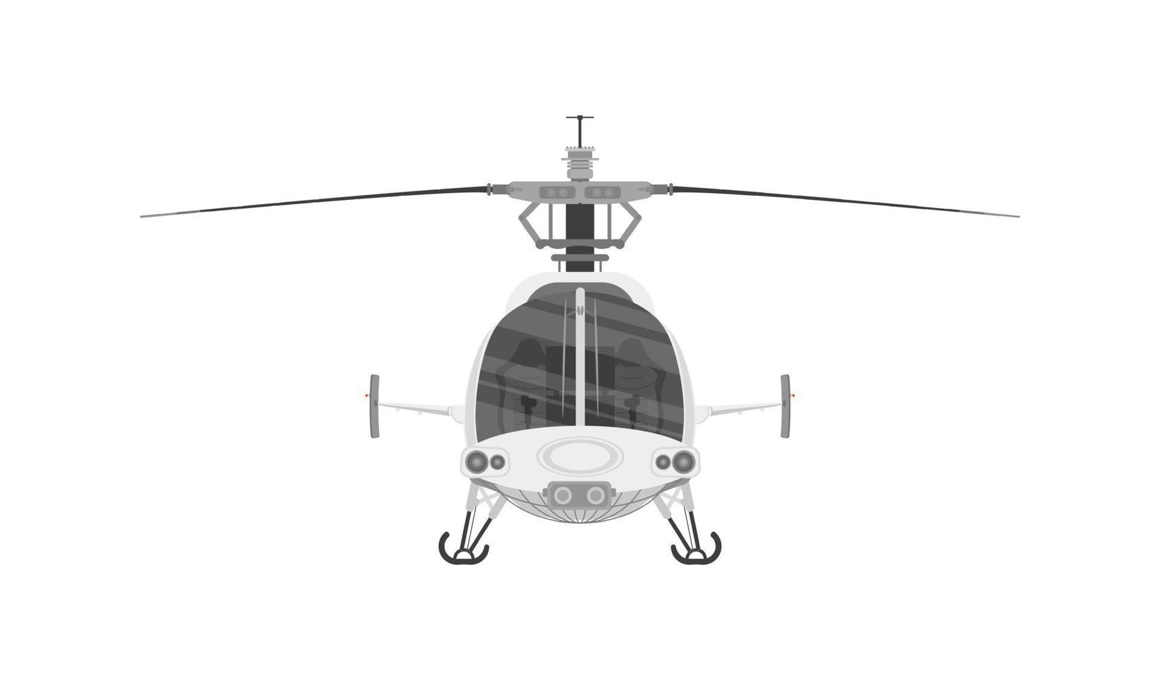 hélicoptère avec châssis et pales. illustration vectorielle eps 10 isolé sur fond blanc vecteur