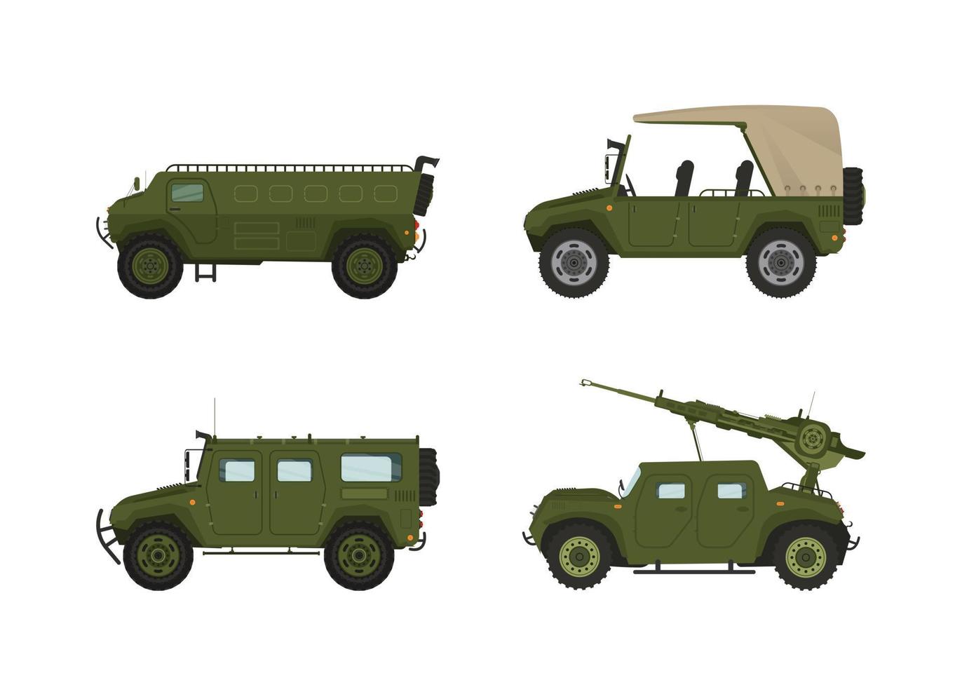 transport de véhicule de transport personnel dans la collection de jeux de guerre militaire. Vector illustration pour votre conception