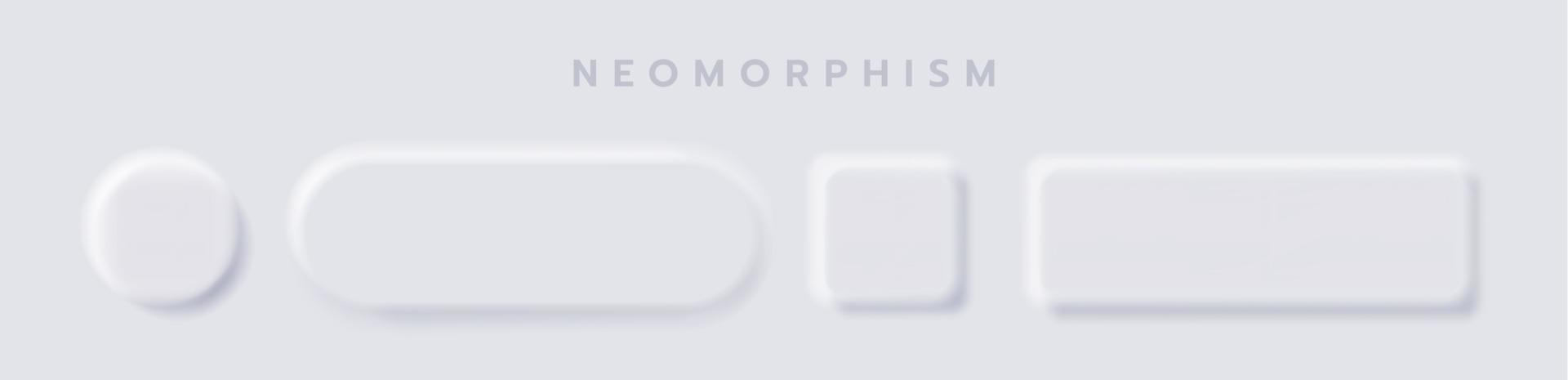 ensemble vectoriel d'éléments de conception de neumorphisme de bouton blanc, bouton et élément pour la conception de sites Web d'interface utilisateur ou la conception d'interface utilisateur d'application.