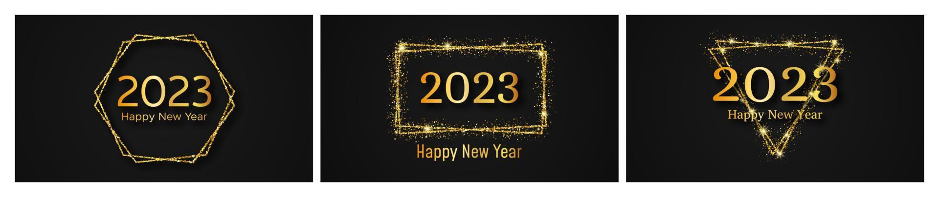 2023 bonne année fond d'or vecteur