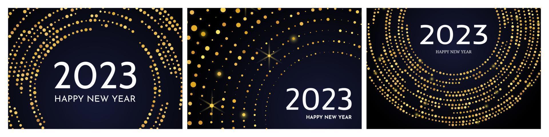 2023 bonne année de motif de paillettes d'or vecteur