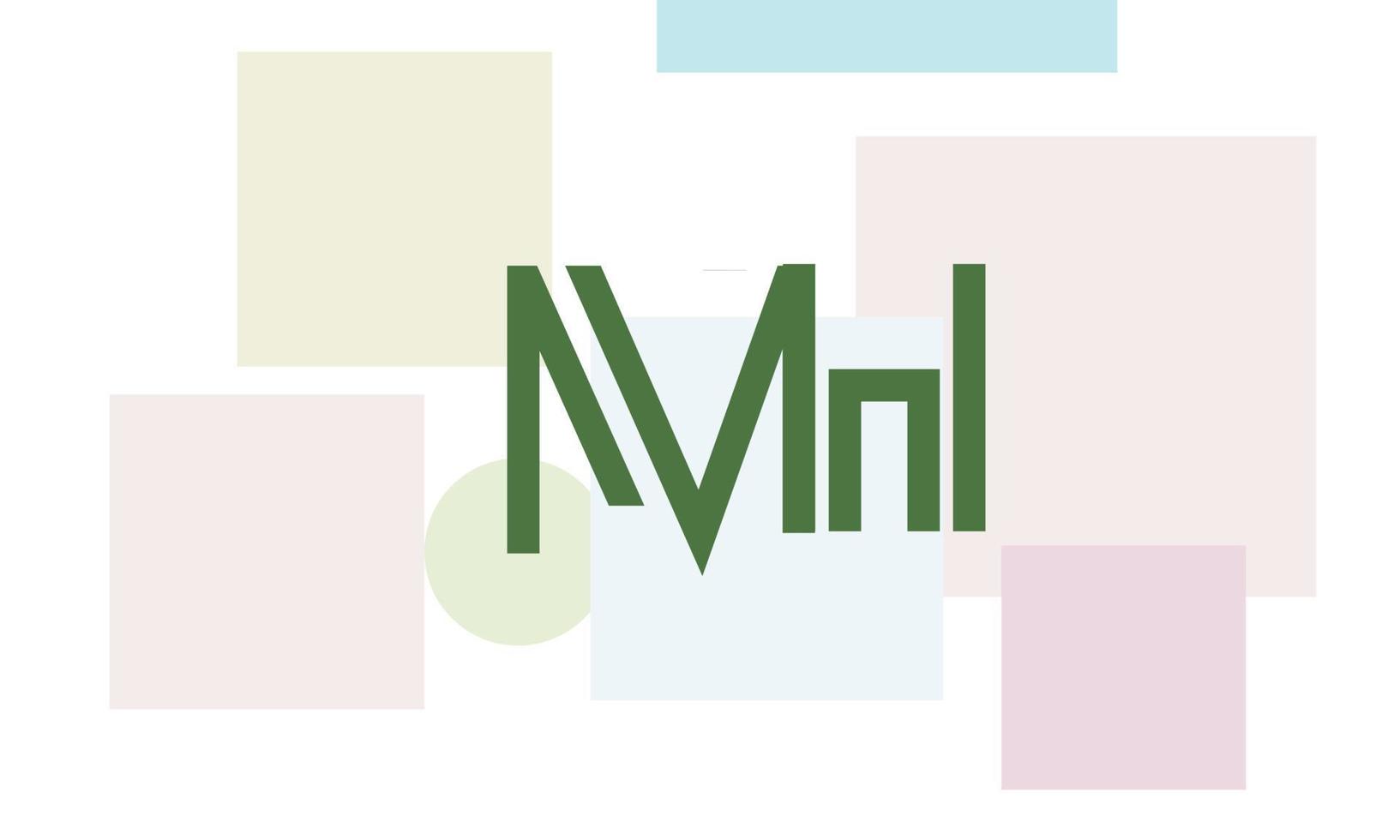 alphabet lettres initiales monogramme logo mh, hm, m et h vecteur