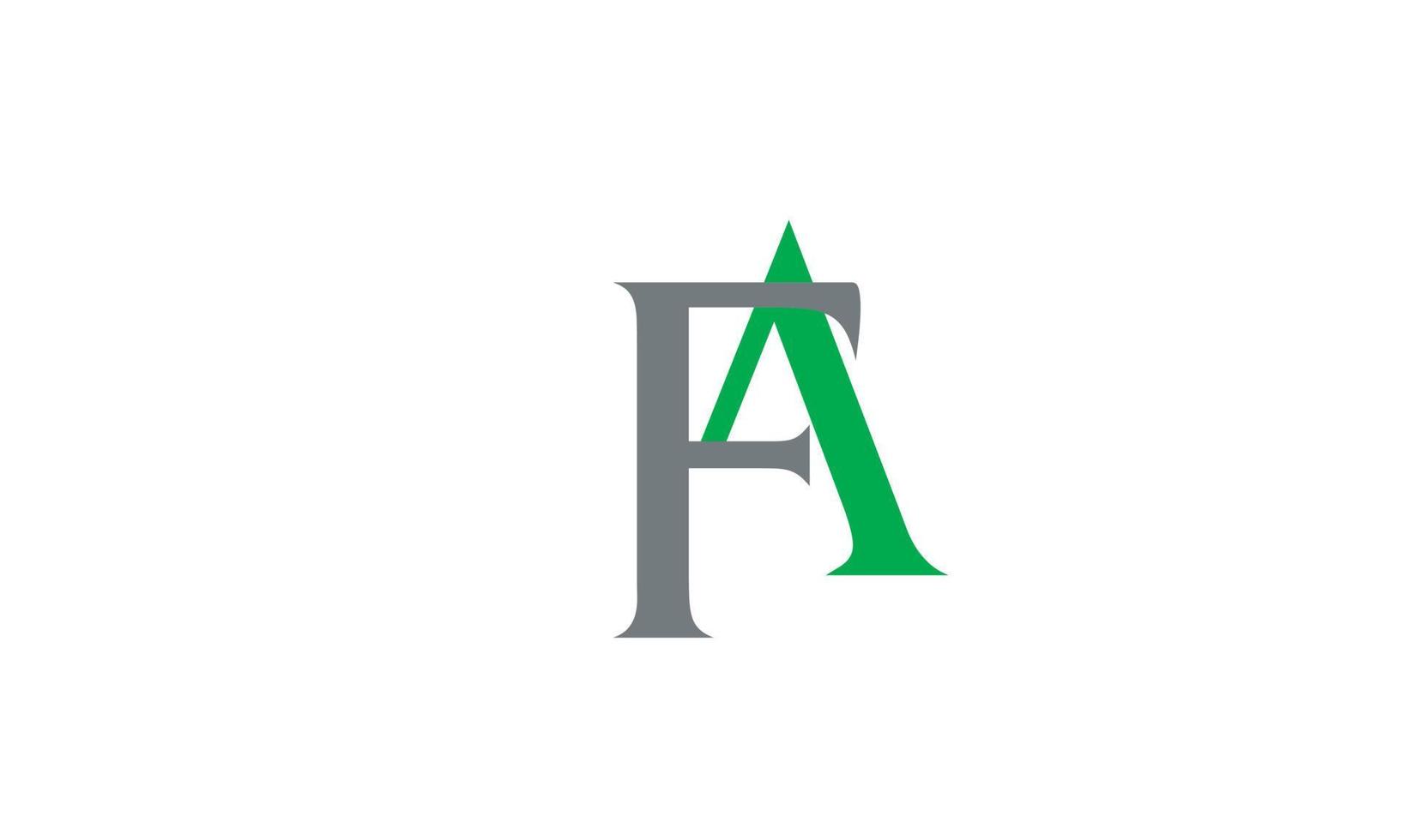 alphabet lettres initiales monogramme logo fa, af, f et a vecteur