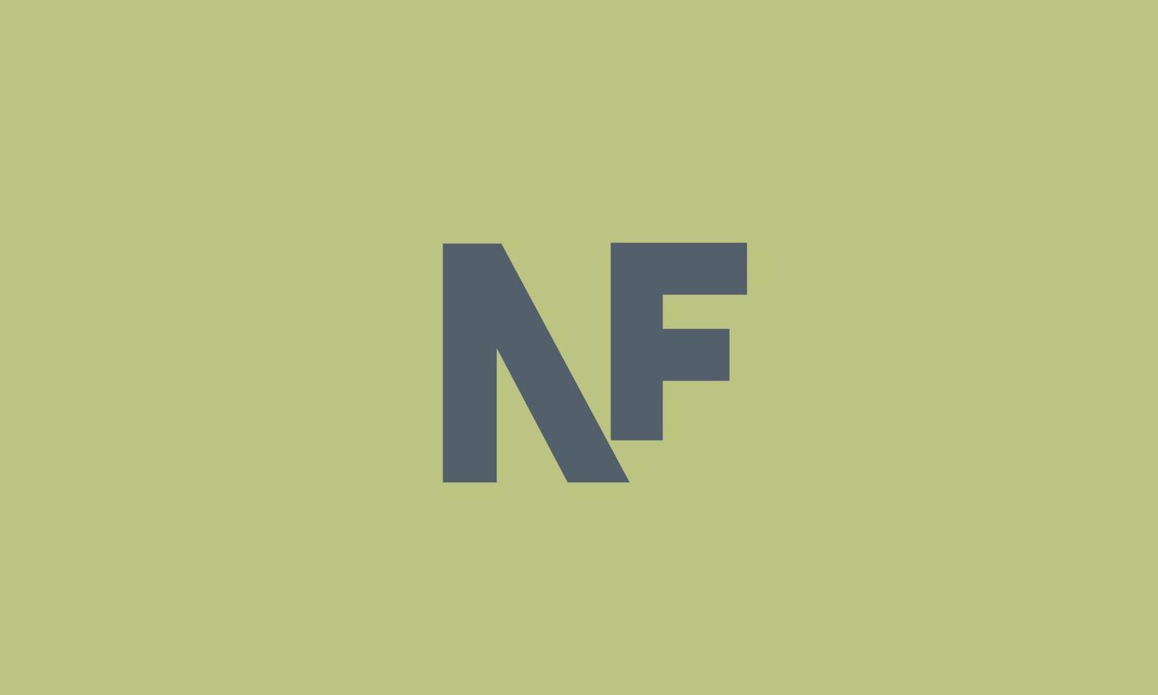 alphabet lettres initiales monogramme logo nf, fn, n et f vecteur