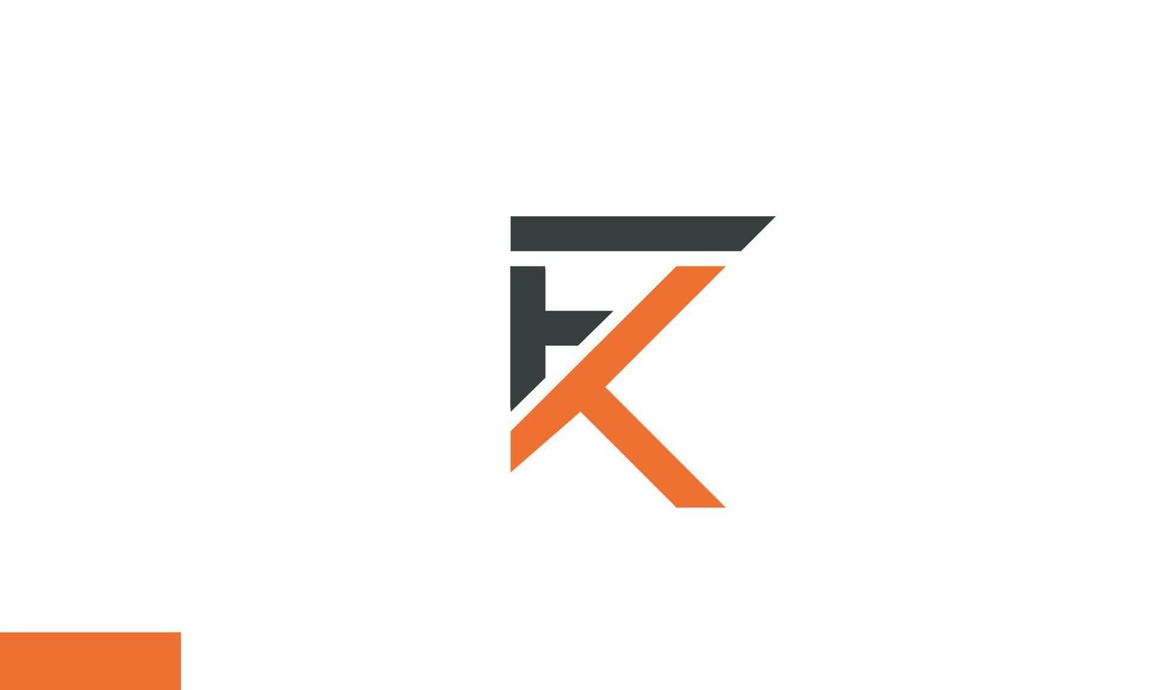 alphabet lettres initiales monogramme logo fk, kf, f et k vecteur