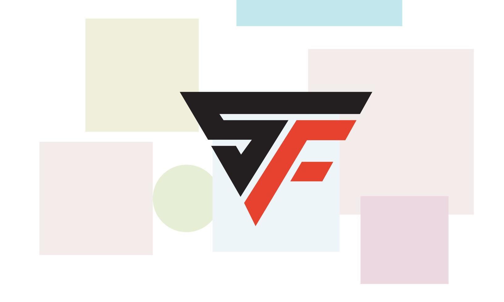 alphabet lettres initiales monogramme logo sf, fs, s et f vecteur