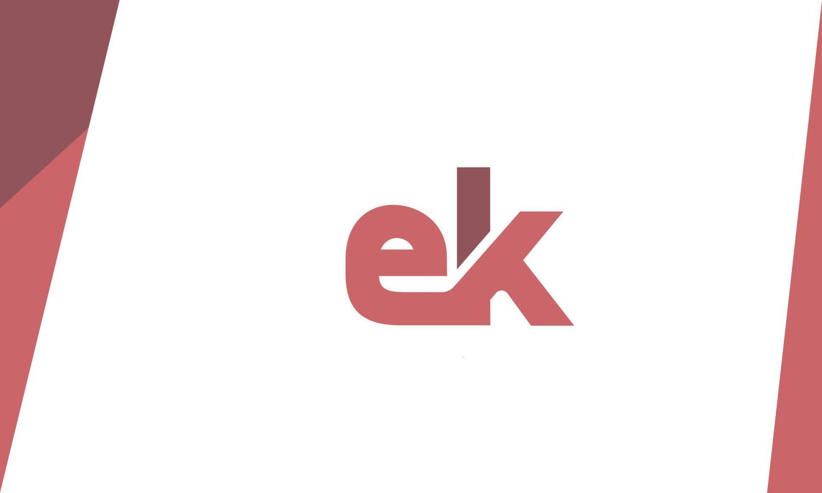 alphabet lettres initiales monogramme logo ek, ke, e et k vecteur