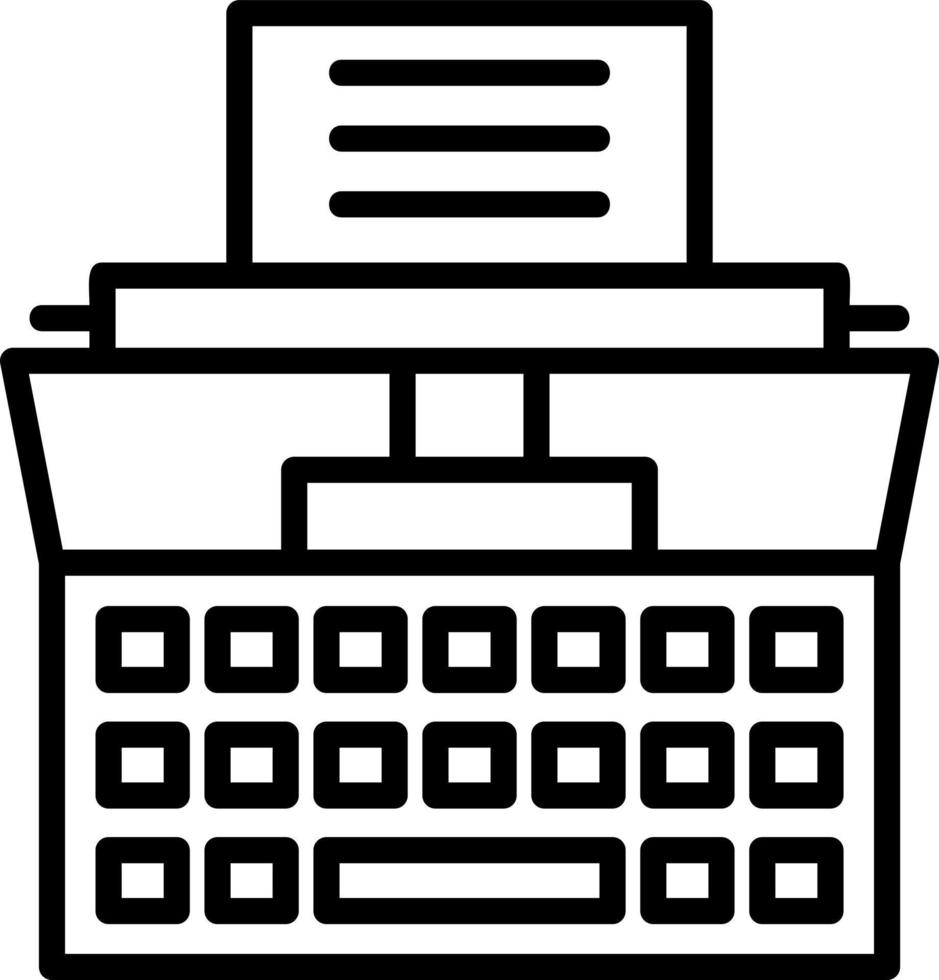 conception d'icône de vecteur de machine à écrire