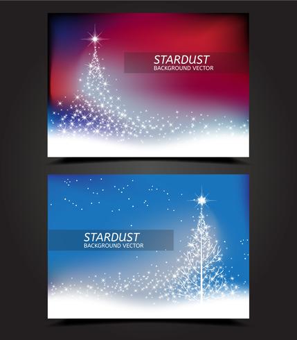 Vecteurs de carte d'arbre de Noël Stardust vecteur