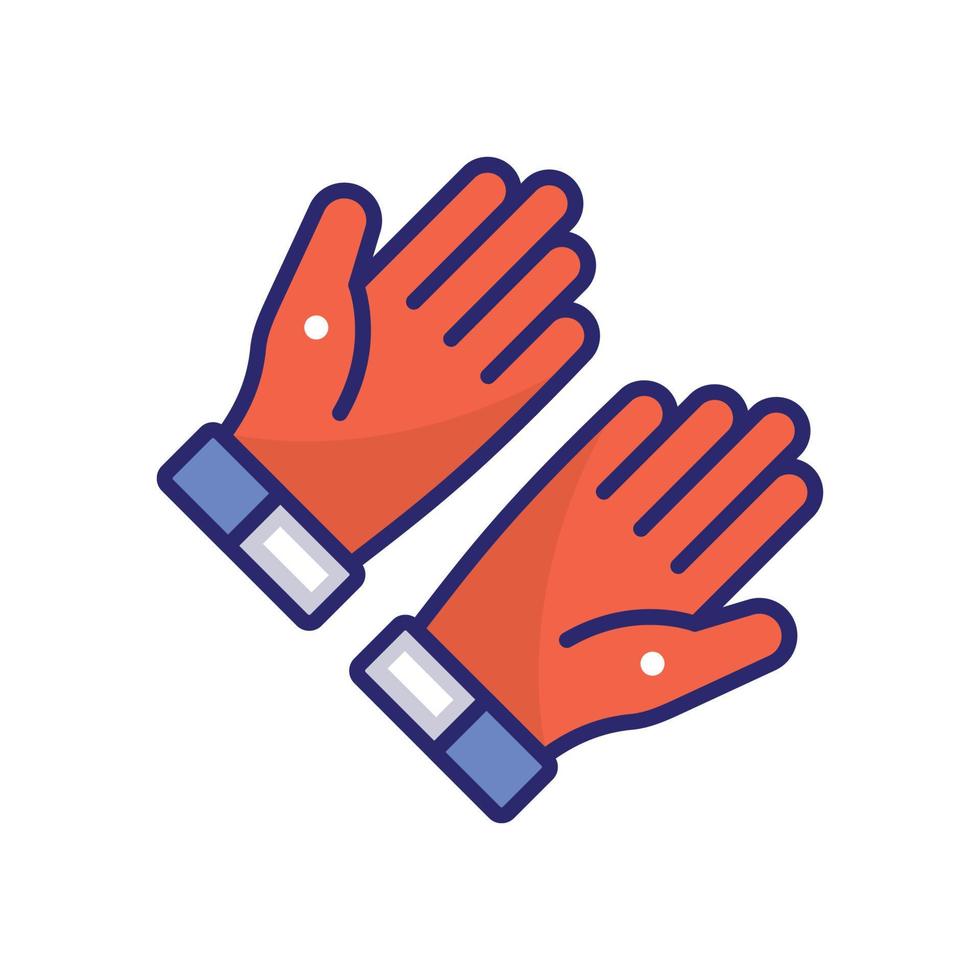 icône plate vectorielle de gants avec illustration de style d'arrière-plan. fichier eps 10 de symbole de camping et de plein air vecteur