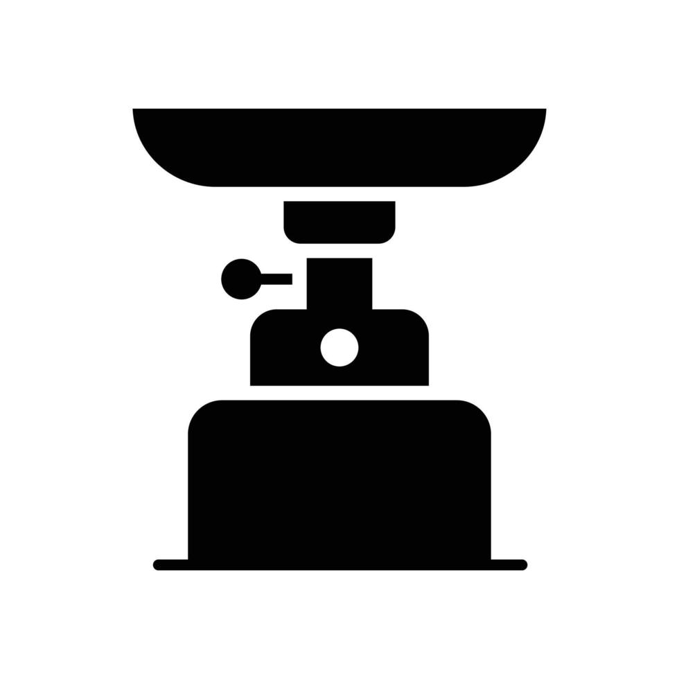 icône solide de vecteur de gaz plus chaud avec illustration de style d'arrière-plan. fichier eps 10 de symbole de camping et de plein air