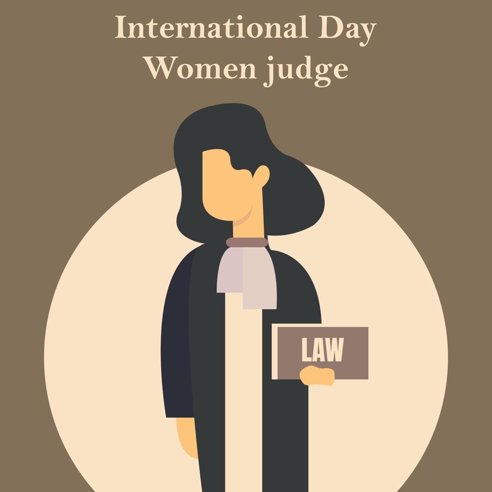 illustration graphique vectoriel d'une avocate tenant un livre, parfait pour la journée internationale, la journée internationale des femmes juge, célébrer, carte de voeux, etc.