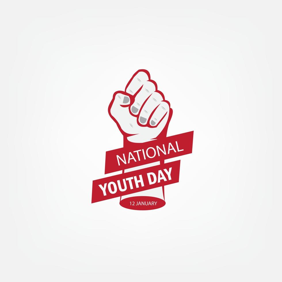 graphique vectoriel de la journée nationale de la jeunesse bon pour la célébration de la journée nationale de la jeunesse. conception plate. conception de flyer. illustration plate. conception simple et élégante